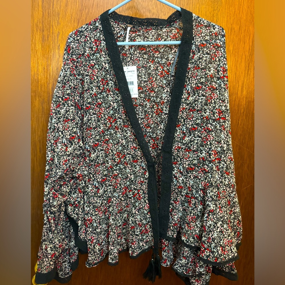 Free people tie front floral tunic